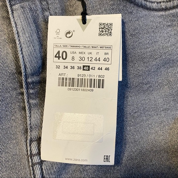Zara Hi-Rise Gray Vintage Skinny Ankle Jeans Size 8 NWT - Picture 10 of 13